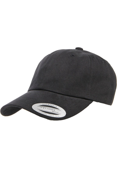 Yupoong 6245PT Mens Adjustable Hat Black Front