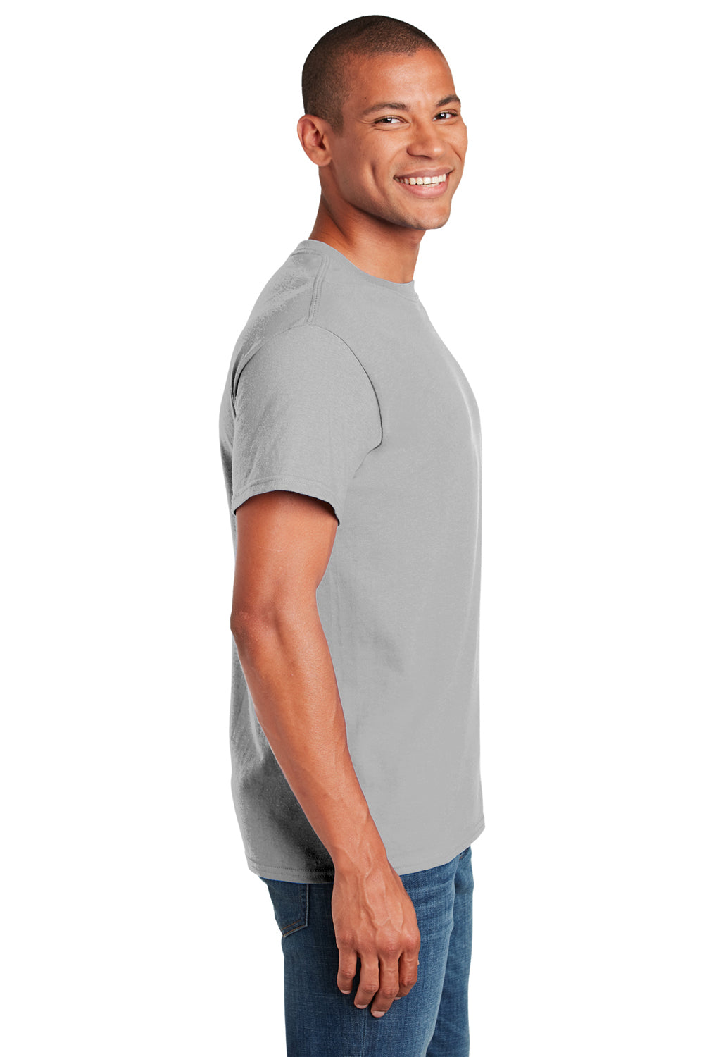 Gildan 5000/G500 Mens Short Sleeve Crewneck T-Shirt Ice Grey Side