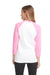 Next Level 6251 Womens Burnout Long Sleeve Hooded T-Shirt Hoodie White/Pink Back
