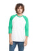 Next Level 6251 Womens Burnout Long Sleeve Hooded T-Shirt Hoodie White/Kelly Green Front