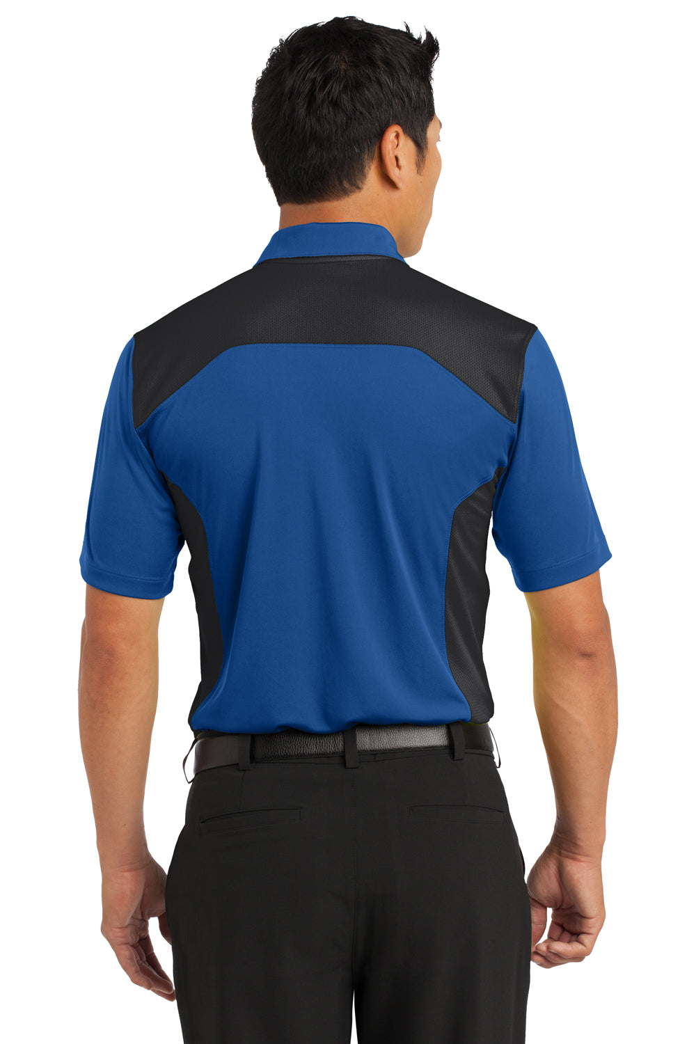 Nike 632418 Mens Dri-Fit Moisture Wicking Short Sleeve Polo Shirt Royal Blue/Black Back