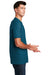 District DM108 Mens Perfect Blend Short Sleeve Crewneck T-Shirt Deep Turquoise Blue Fleck Side