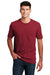 District DM108 Mens Perfect Blend Short Sleeve Crewneck T-Shirt Red Fleck Front