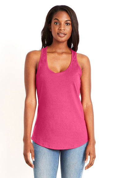 Next Level 6338 Womens Gathered Tank Top Hot Pink Front