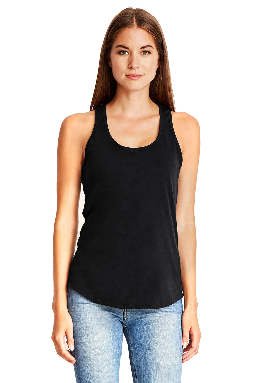 Next Level 6338 Womens Gathered Tank Top Black Front