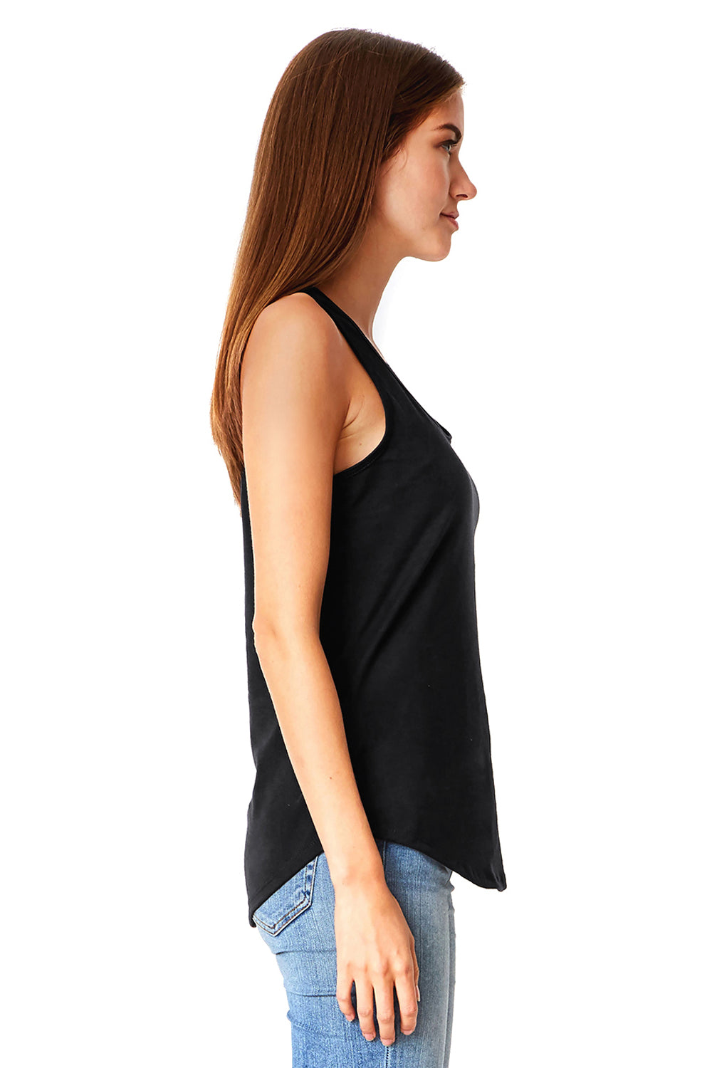 Next Level 6338 Womens Gathered Tank Top Black Side