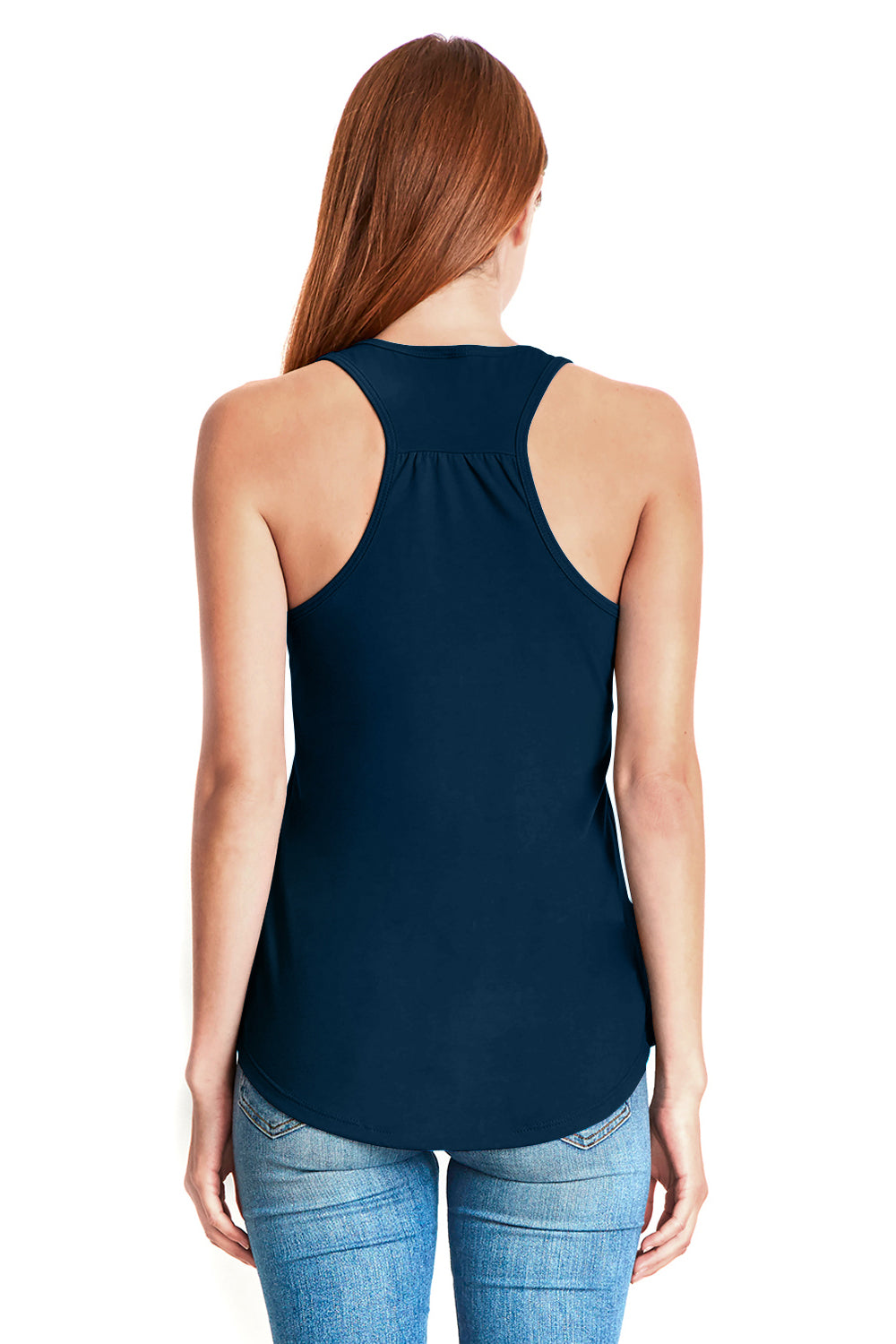 Next Level 6338 Womens Gathered Tank Top Navy Blue Back