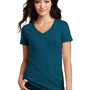 District Womens Perfect Blend Short Sleeve V-Neck T-Shirt - Deep Turquoise Blue Fleck