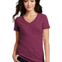 District Womens Perfect Blend Short Sleeve V-Neck T-Shirt - Raspberry Fleck