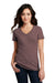 District DM1190L Womens Perfect Blend Short Sleeve V-Neck T-Shirt Rose Fleck Front