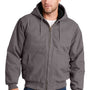 CornerStone Mens Duck Cloth Full Zip Hooded Jacket - Metal Grey