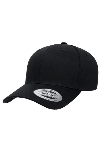 Yupoong 6389 Mens CVC Twill Hat Black Front