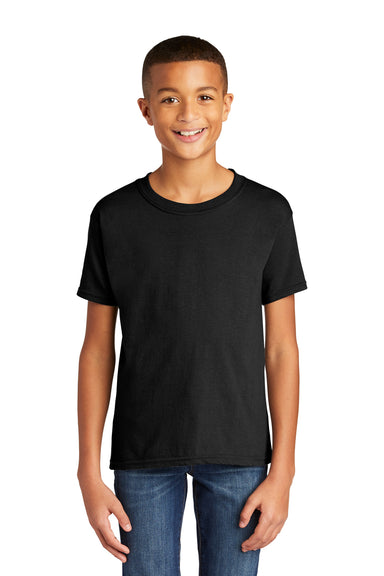 Gildan Youth Softstyle Short Sleeve Crewneck T-Shirt Black Front