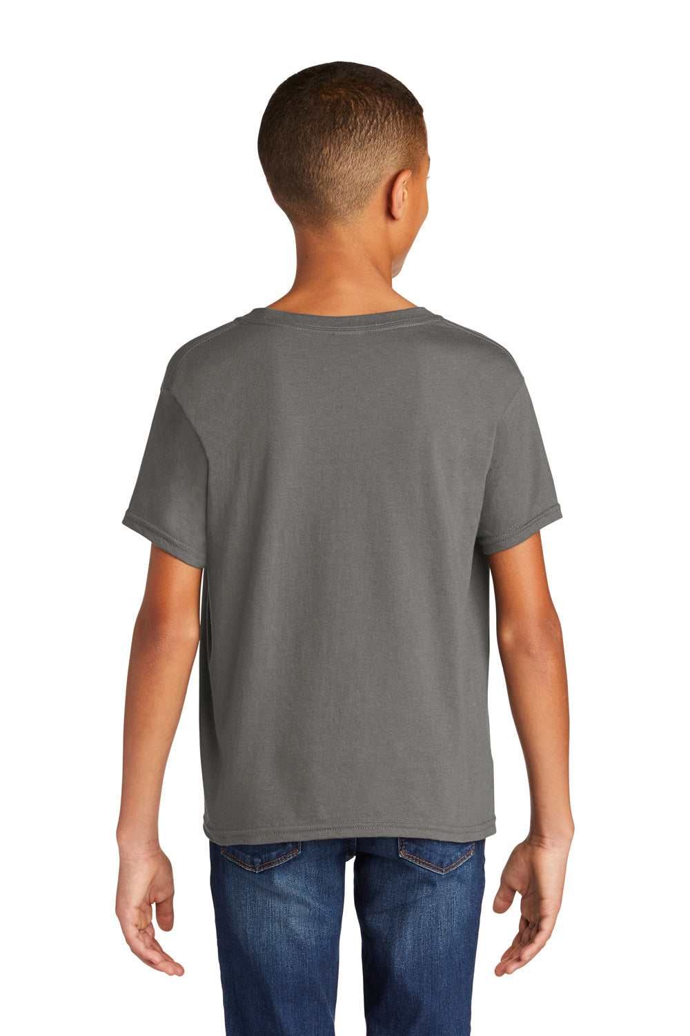 Gildan Youth Softstyle Short Sleeve Crewneck T-Shirt Charcoal Grey Back