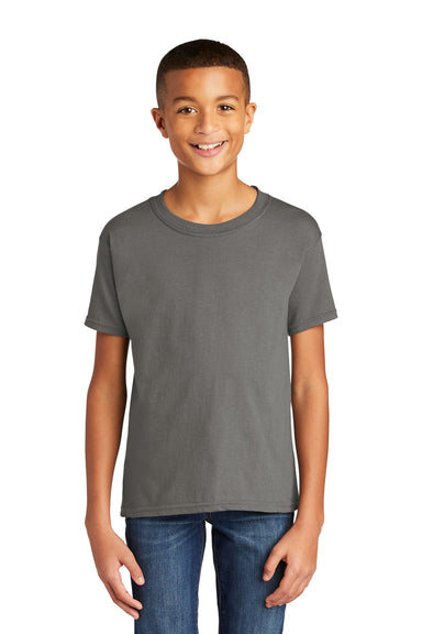 Gildan Youth Softstyle Short Sleeve Crewneck T-Shirt Charcoal Grey Front