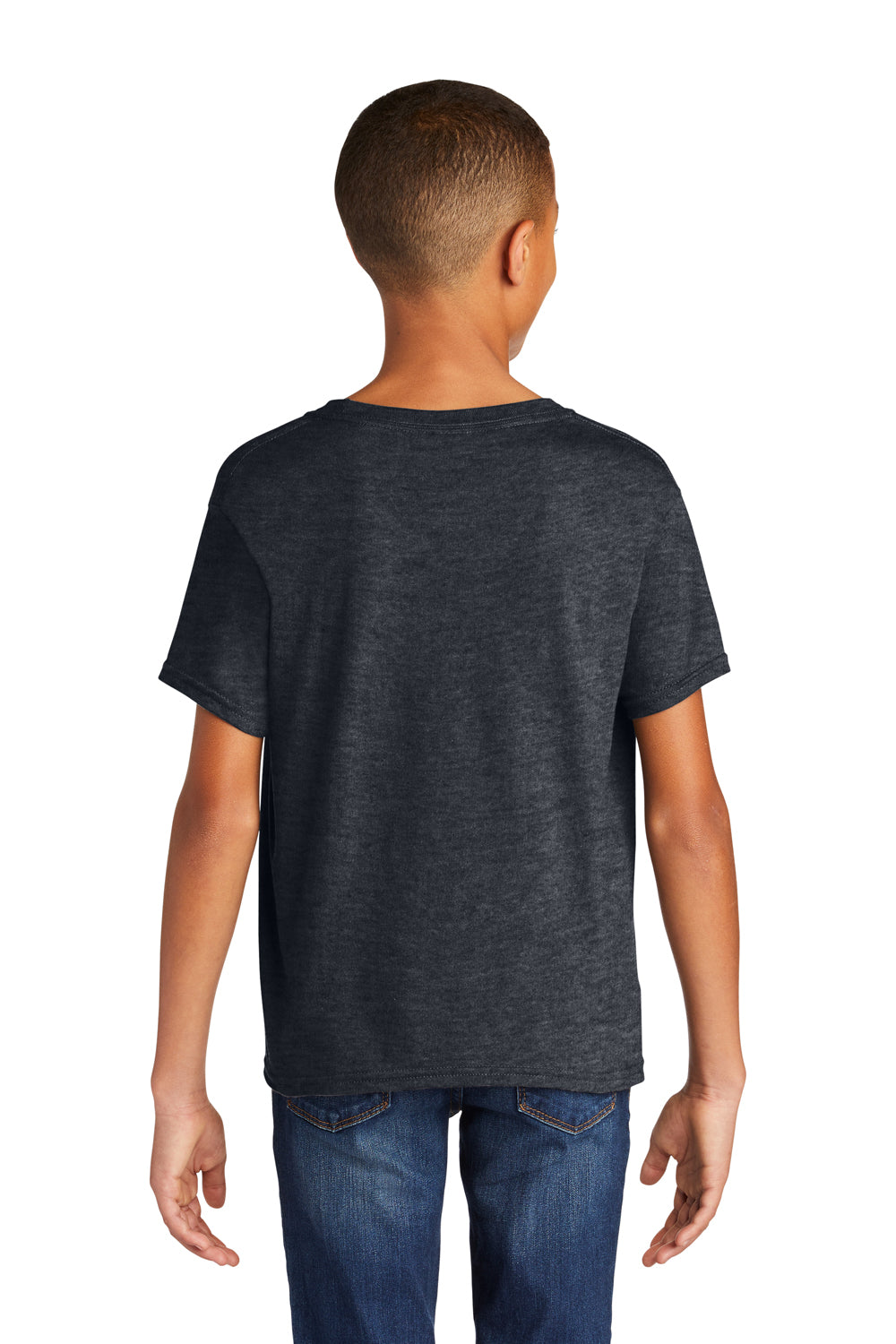 Gildan Youth Softstyle Short Sleeve Crewneck T-Shirt Heather Dark Grey Back