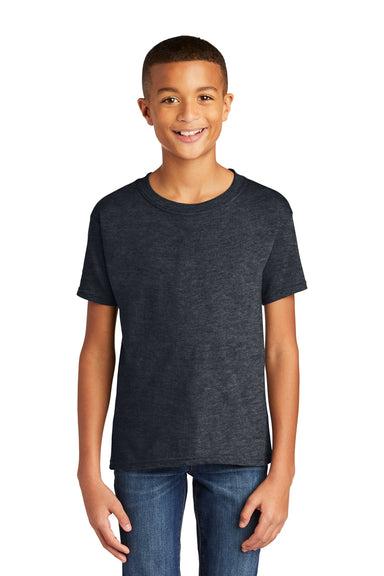 Gildan Youth Softstyle Short Sleeve Crewneck T-Shirt Heather Dark Grey Front