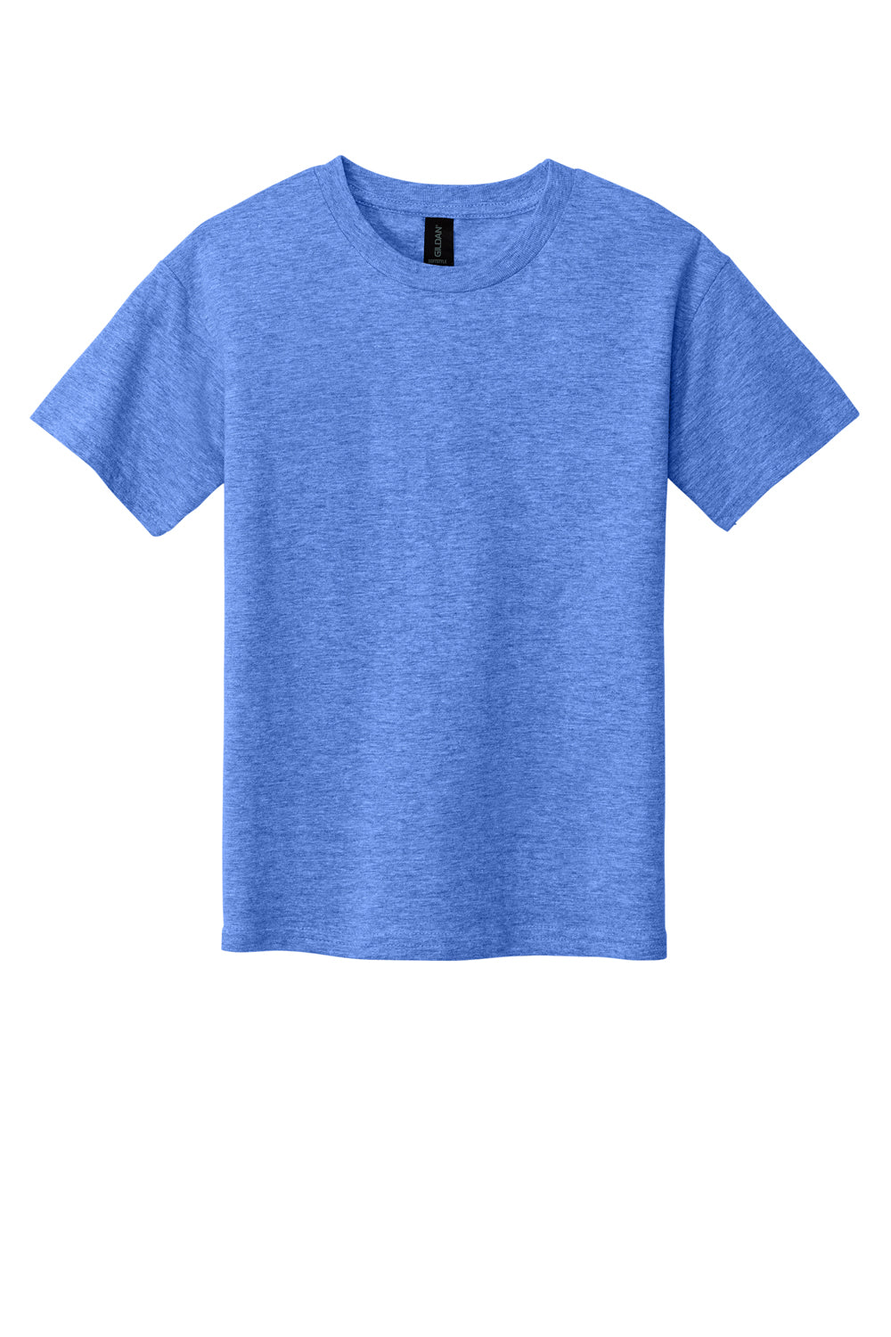 Gildan Youth Softstyle Short Sleeve Crewneck T-Shirt Heather Royal Blue Flat Front