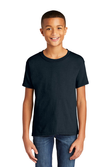 Gildan Youth Softstyle Short Sleeve Crewneck T-Shirt Navy Blue Front