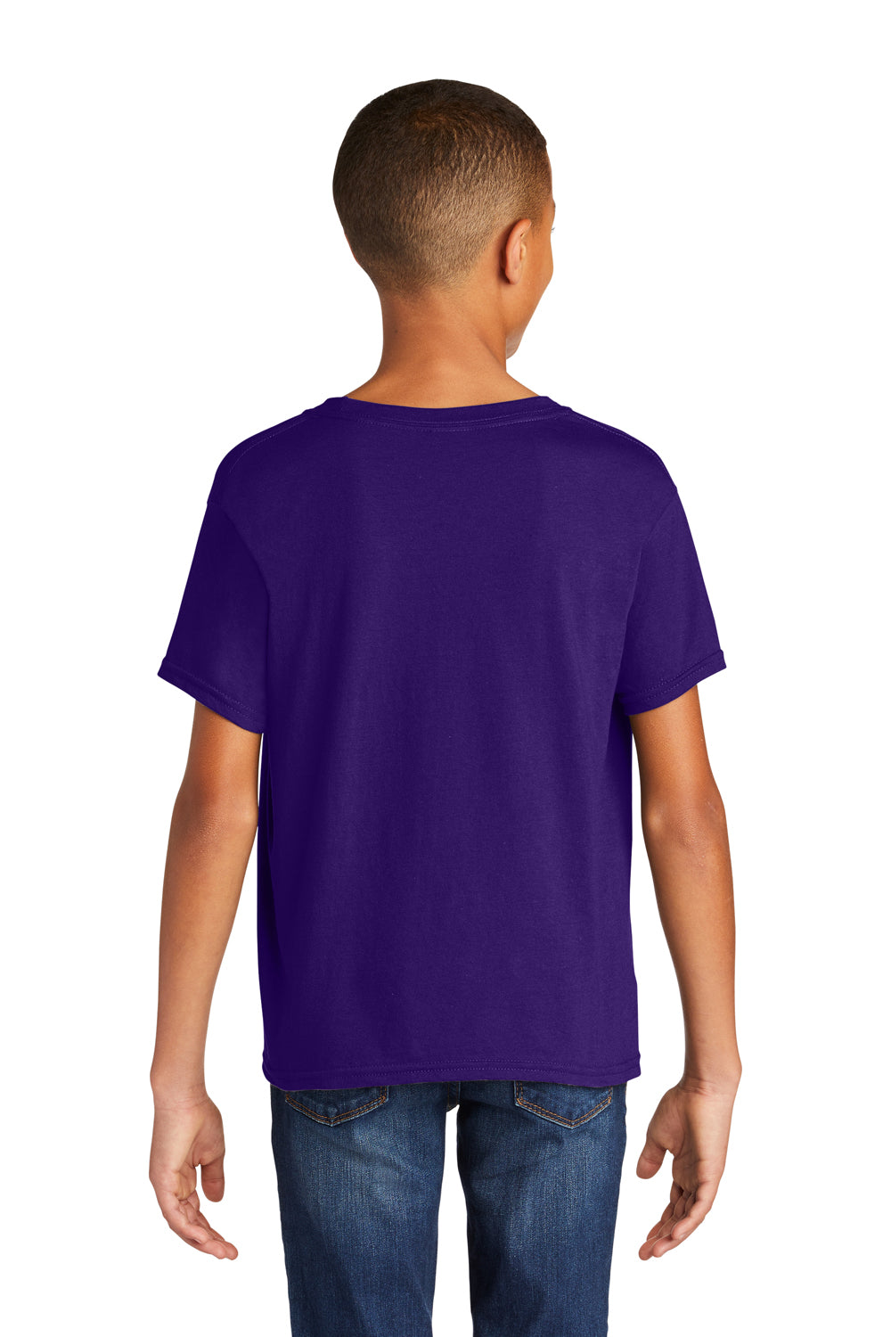 Gildan Youth Softstyle Short Sleeve Crewneck T-Shirt Purple Back