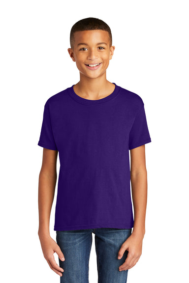 Gildan Youth Softstyle Short Sleeve Crewneck T-Shirt Purple Front