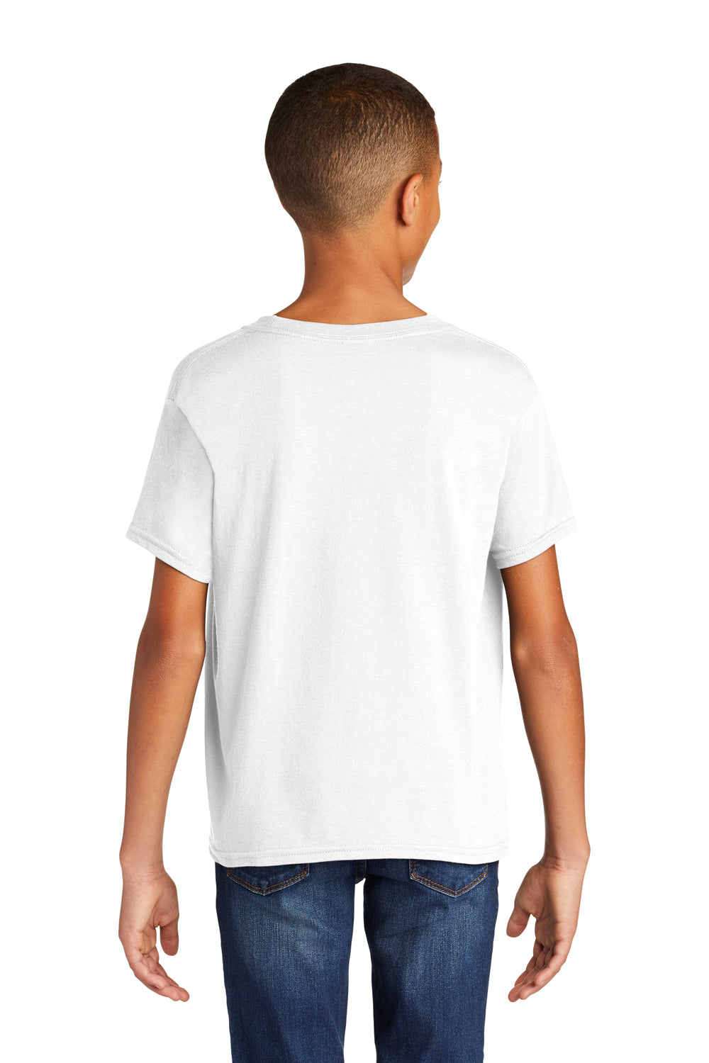 Gildan Youth Softstyle Short Sleeve Crewneck T-Shirt White Back