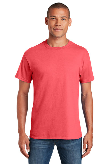 Gildan Mens Softstyle Short Sleeve Crewneck T-Shirt Coral Silk Pink Front