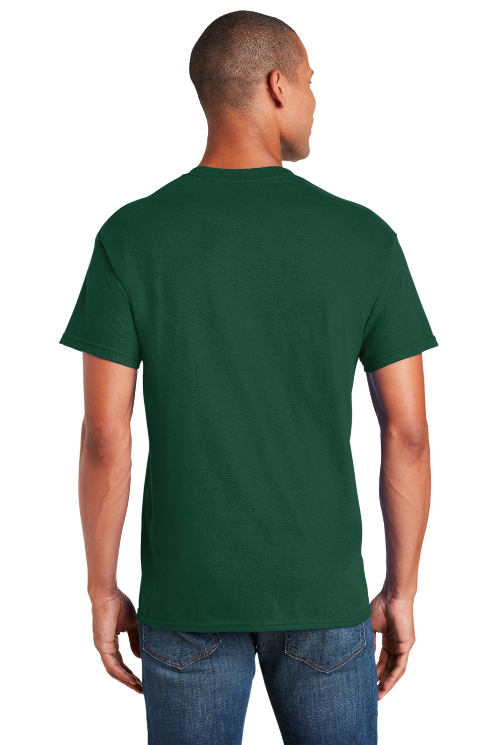 Gildan Mens Softstyle Short Sleeve Crewneck T-Shirt Forest Green Back