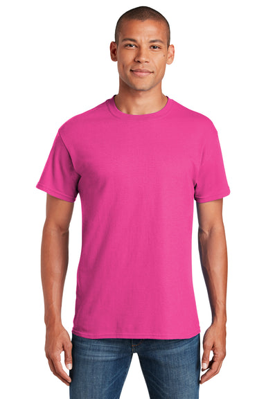 Gildan Mens Softstyle Short Sleeve Crewneck T-Shirt Heliconia Pink Front