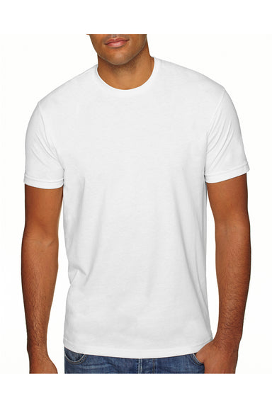 Next Level 6410 Mens Sueded Jersey Short Sleeve Crewneck T-Shirt White Front
