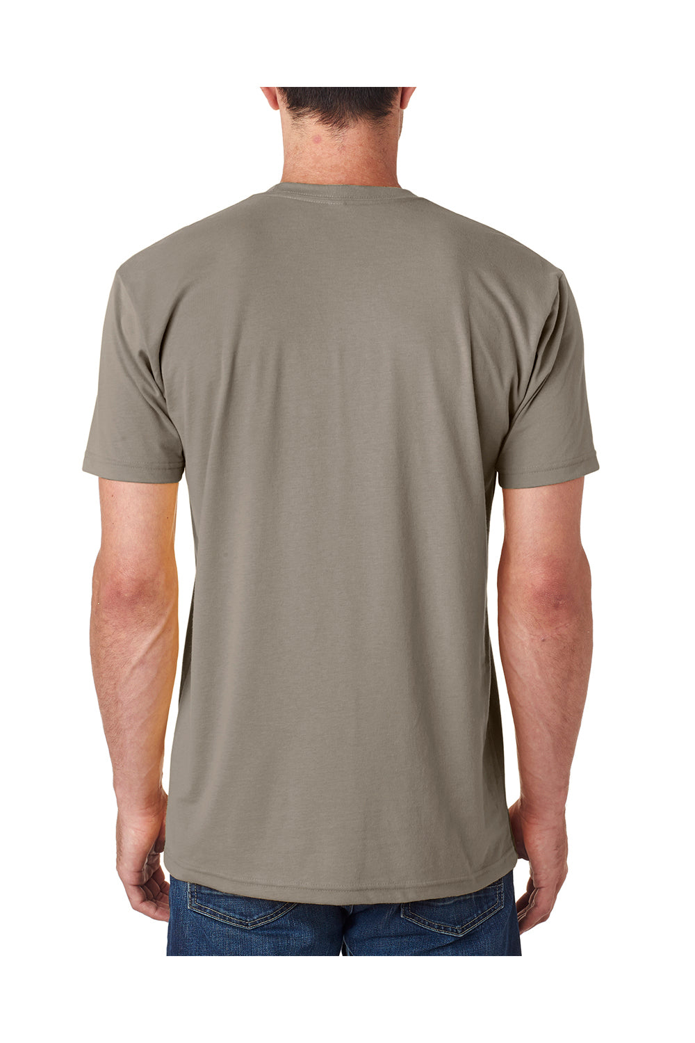 Next Level 6410 Mens Sueded Jersey Short Sleeve Crewneck T-Shirt Warm Grey Back