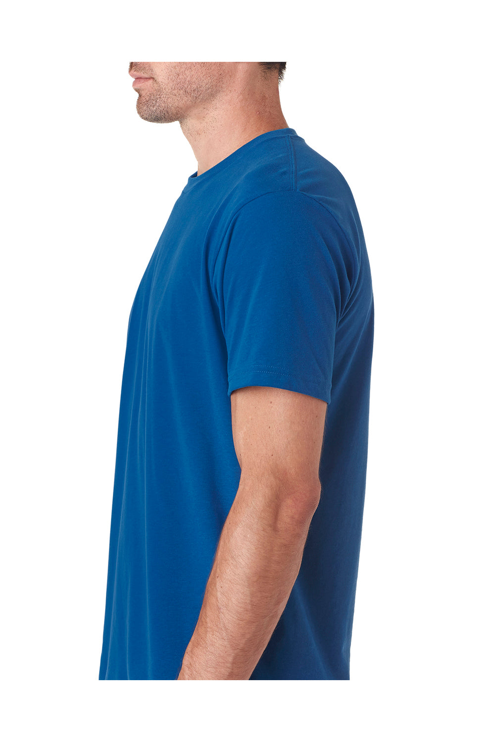 Next Level 6410 Mens Sueded Jersey Short Sleeve Crewneck T-Shirt Cool Blue Side
