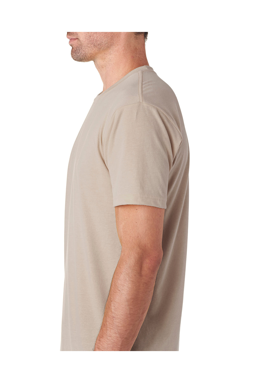 Next Level 6410 Mens Sueded Jersey Short Sleeve Crewneck T-Shirt Sand Brown Side