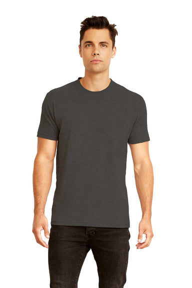 Next Level 6410 Mens Sueded Jersey Short Sleeve Crewneck T-Shirt Heather Charcoal Grey Front