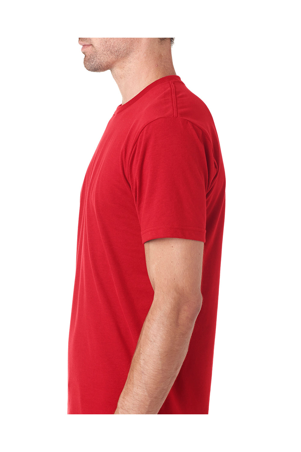 Next Level 6410 Mens Sueded Jersey Short Sleeve Crewneck T-Shirt Red Side