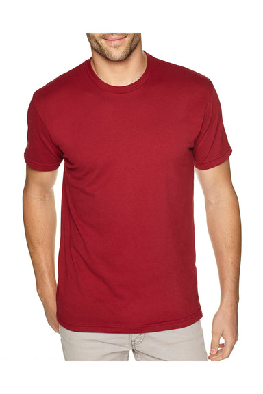 Next Level 6410 Mens Sueded Jersey Short Sleeve Crewneck T-Shirt Cardinal Red Front