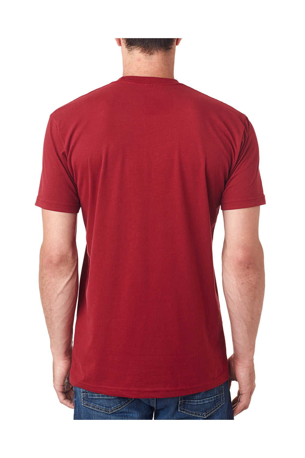 Next Level 6410 Mens Sueded Jersey Short Sleeve Crewneck T-Shirt Cardinal Red Back
