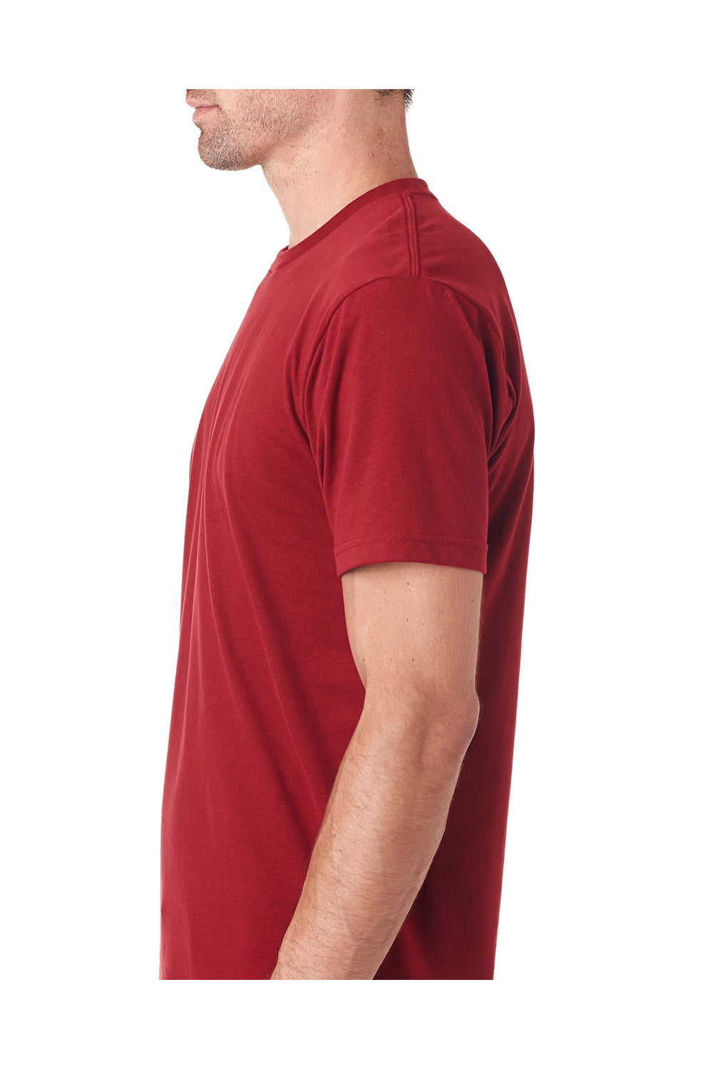 Next Level 6410 Mens Sueded Jersey Short Sleeve Crewneck T-Shirt Cardinal Red Side