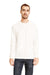 Next Level 6411 Mens Sueded Jersey Long Sleeve Crewneck T-Shirt White Front