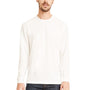 Next Level Mens Sueded Jersey Long Sleeve Crewneck T-Shirt - White
