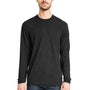 Next Level Mens Sueded Jersey Long Sleeve Crewneck T-Shirt - Heather Charcoal Grey