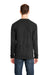 Next Level 6411 Mens Sueded Jersey Long Sleeve Crewneck T-Shirt Heather Charcoal Grey Back