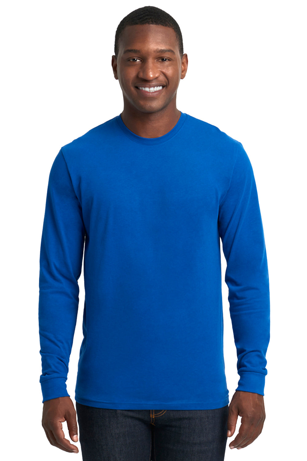 Next Level 6411 Sueded Jersey Long Sleeve Crewneck T-Shirt Royal Blue Front