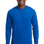 Next Level Mens Sueded Jersey Long Sleeve Crewneck T-Shirt - Royal Blue