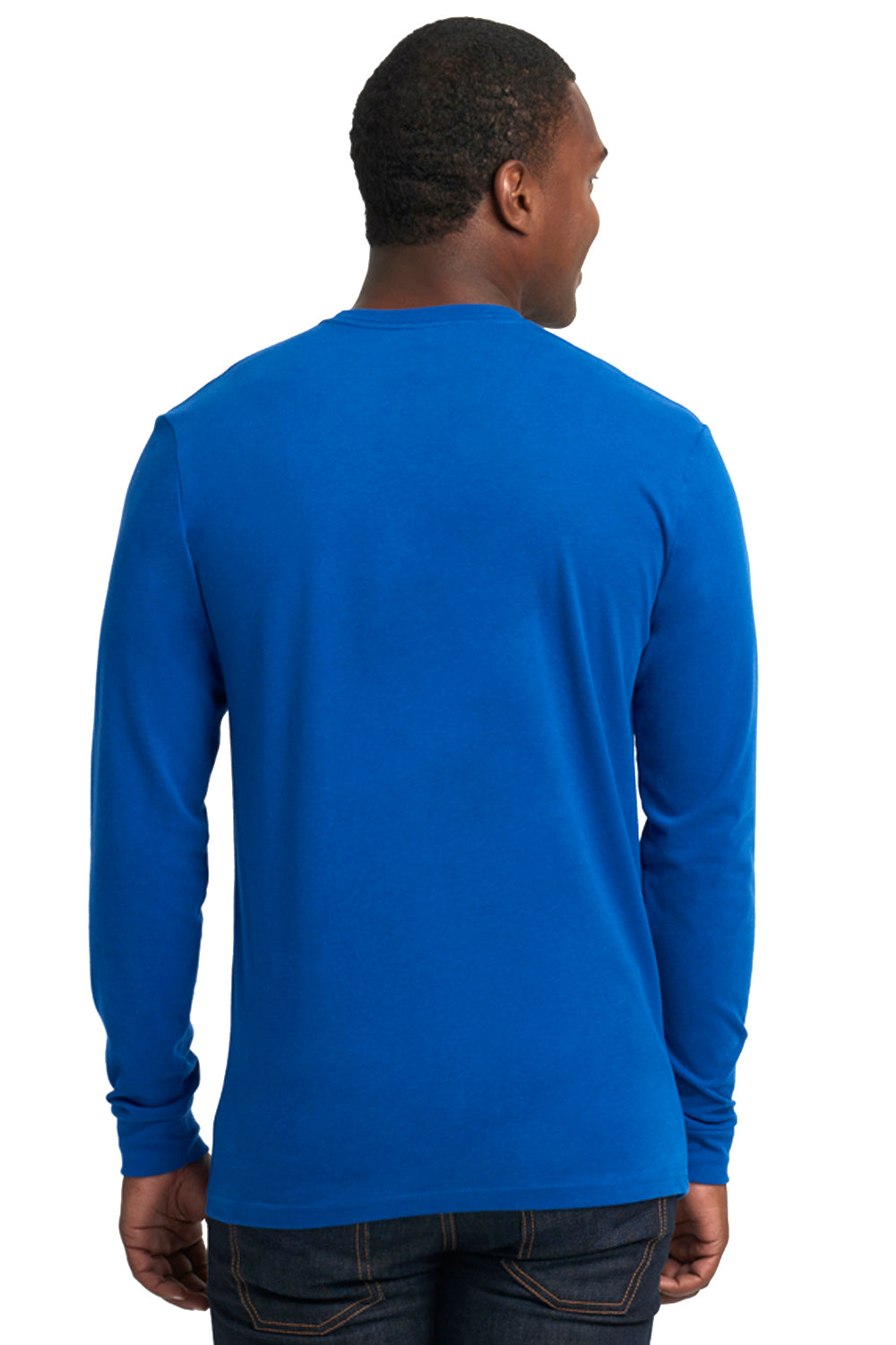 Next Level 6411 Sueded Jersey Long Sleeve Crewneck T-Shirt Royal Blue Back