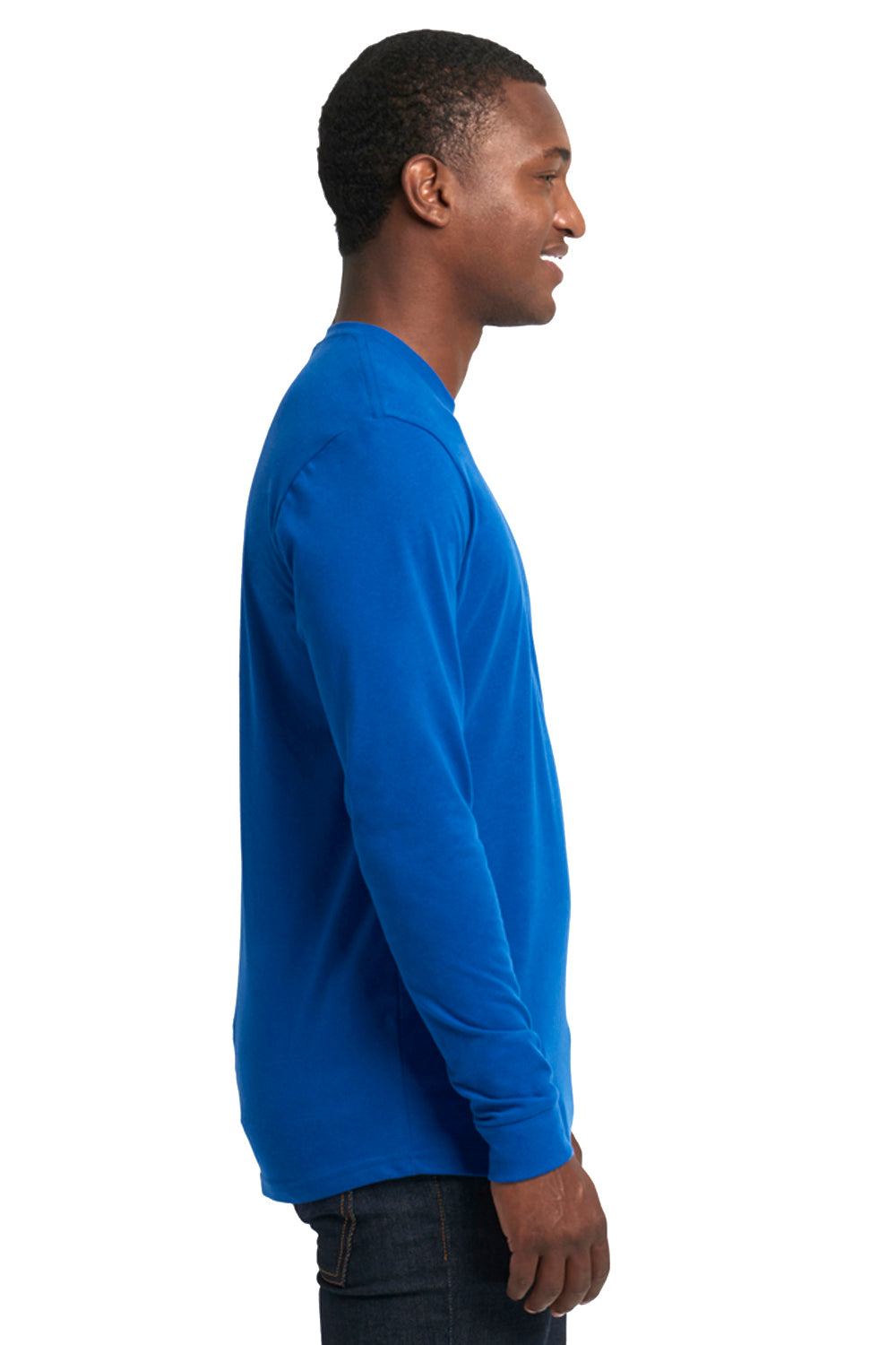 Next Level 6411 Sueded Jersey Long Sleeve Crewneck T-Shirt Royal Blue Side