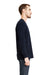 Next Level 6411 Mens Sueded Jersey Long Sleeve Crewneck T-Shirt Navy Blue Side