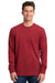Next Level 6411 Sueded Jersey Long Sleeve Crewneck T-Shirt Cardinal Red Front