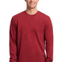 Next Level Mens Sueded Jersey Long Sleeve Crewneck T-Shirt - Cardinal Red - Closeout