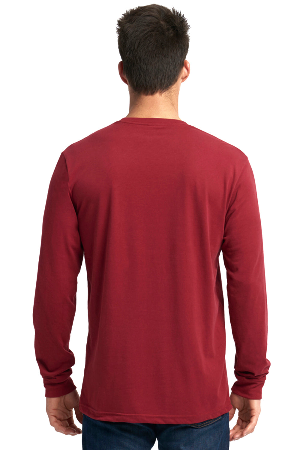 Next Level 6411 Sueded Jersey Long Sleeve Crewneck T-Shirt Cardinal Red Back
